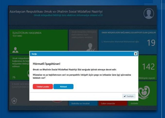 İşçi qüvvəsinə tələbatın öyrənilməsi üçün sorğu keçirilir - İşəgötürənlərin nəzərinə!