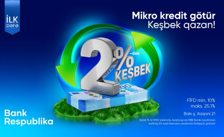 Bank Respublika sahibkarlar üçün “Keşbekli Mikro Kredit” kampaniyasına start verir!