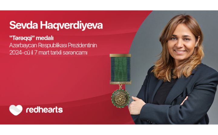 Qırmızı Ürəklər Fondunun prezidenti Sevda Haqverdiyeva Tərəqqi medalı ilə təltif edildi