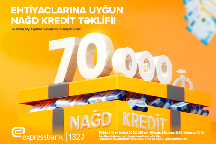 Böyük planlarınız üçün böyük kredit Expressbankda