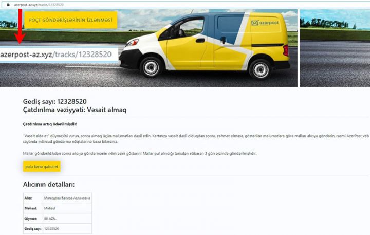 “Azərpoçt”un adına saxta saytlar yaradılıb