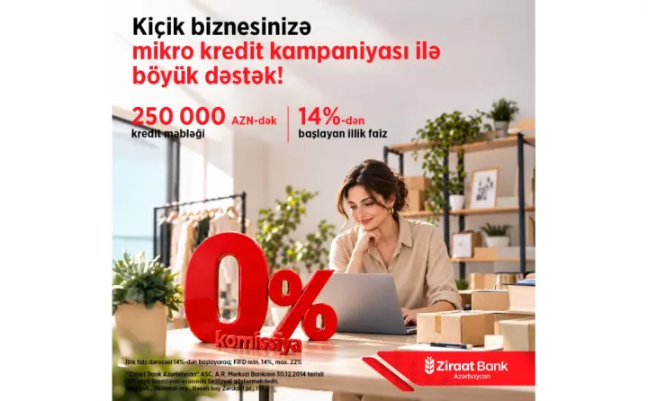 Faizi illik 14%-dən başlayan, 0% komissiya ilə 250 min manatadək kredit – Bankdan sahibkarlara təklif  ®