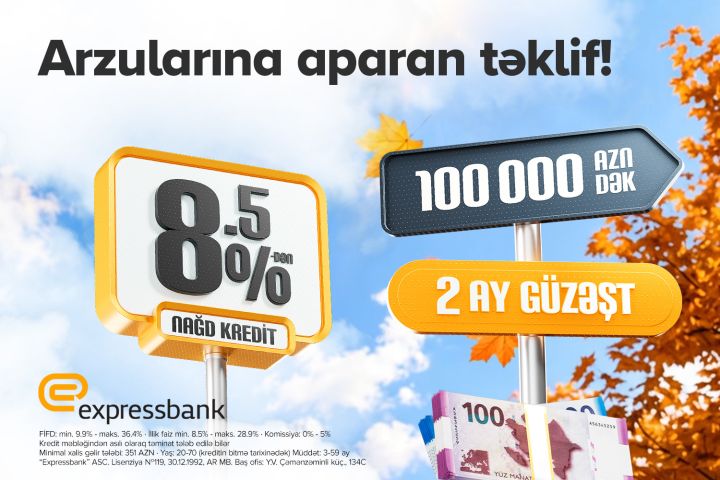 Bu bank minimum 8.5%-lə kredit təklif edir ®