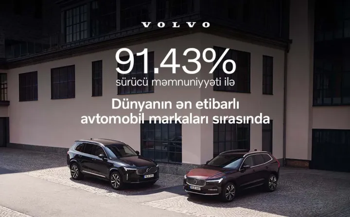 Mükəmməllik standartı: Volvo dünyanın ən etibarlı avtomobil markaları sırasındadır ®
